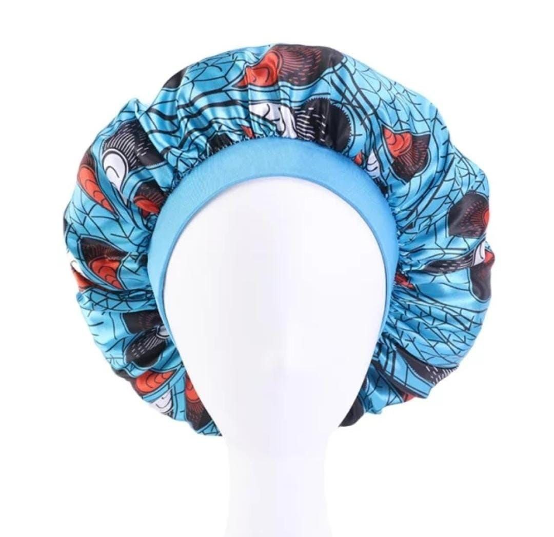 Bonnet satin imprimé africain